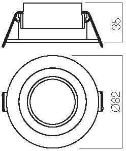 5W LED įleidžiamas šviestuvas PT 06, matinės baltos sp., 3000K/RGB