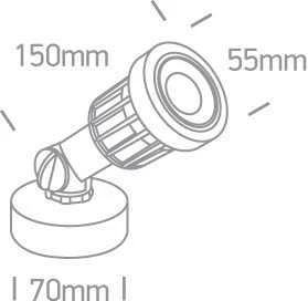 5W LED įsmeigiamas sodo šviestuvas, juodas, 3000K, 7070/W