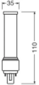 Osram 5W LED lemputė DULUX, G24d-1, baltos matinės sp., 4000K