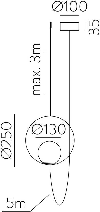 5W LED pakabinamas šviestuvas HALO, aukso/baltos sp., 2700/3000K, dimeriuojamas, C3815171ODP