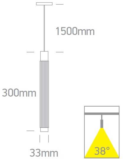 5W LED pakabinamas šviestuvas į magnetines sistemas ONELIGHT MINI/MIDI/MAXI, juodos/žalvario sp., 3000K, 42126AA/B/W