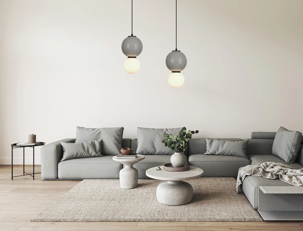5W LED pakabinamas šviestuvas PIEVE, pilkos/matinės baltos sp., 3000K