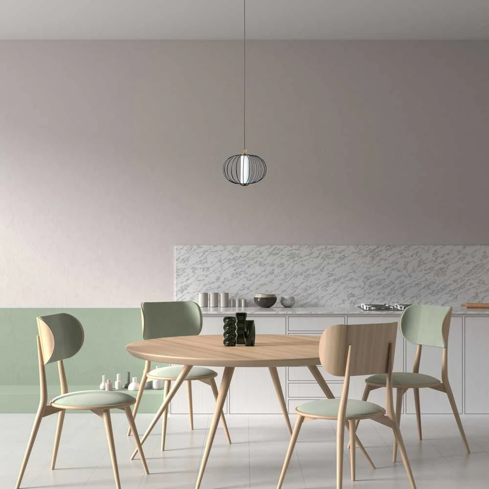 5W LED pakabinamas šviestuvas RABEL, matinės juodos sp., 3000K