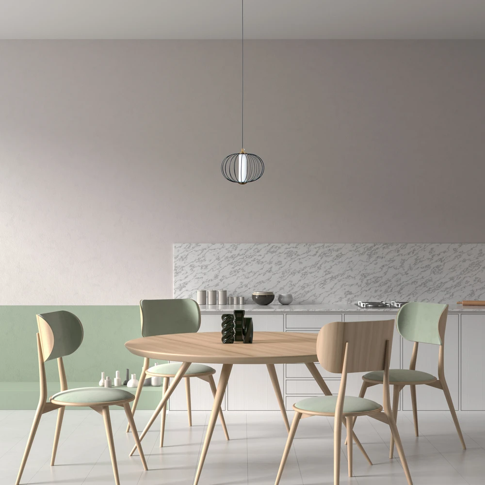5W LED pakabinamas šviestuvas RABEL, matinės juodos sp., 3000K