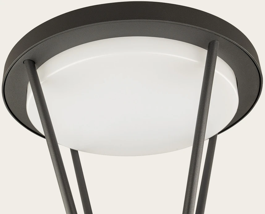 5W LED pastatomas lauko šviestuvas, tamsiai pilkas, 3000K, IP54, su saulės baterija ir judesio davikliu, E448