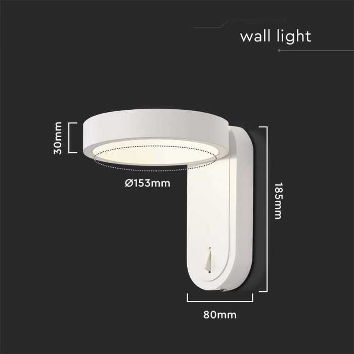 Sieninis šviestuvas V-tac 5W LED paviršinis šviestuvas, baltas, 3000/4000K