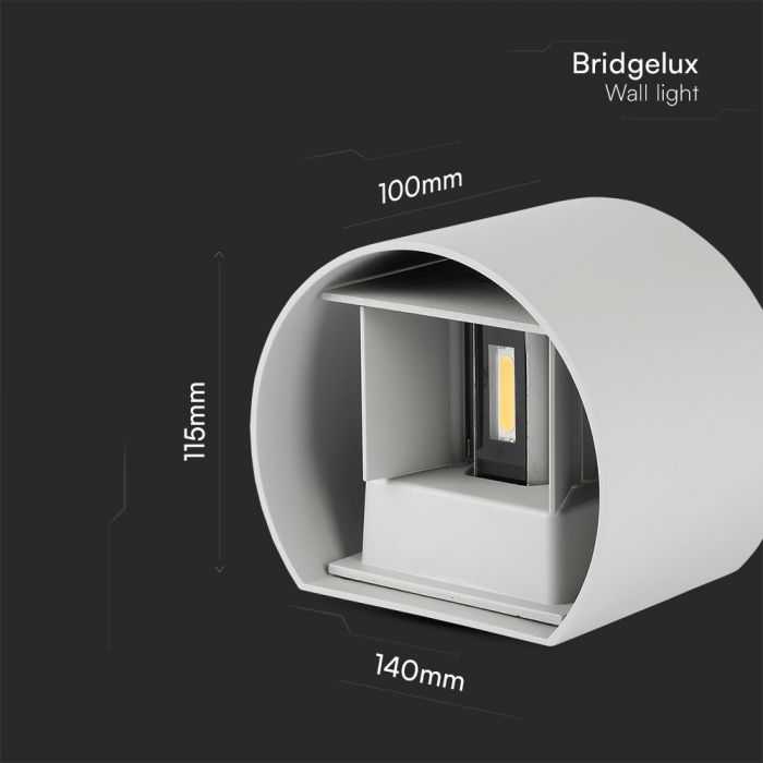 Sieninis šviestuvas V-tac 5W LED sieninis fasado šviestuvas, pilkas, 4000K, šviečia į viršų ir į apačią