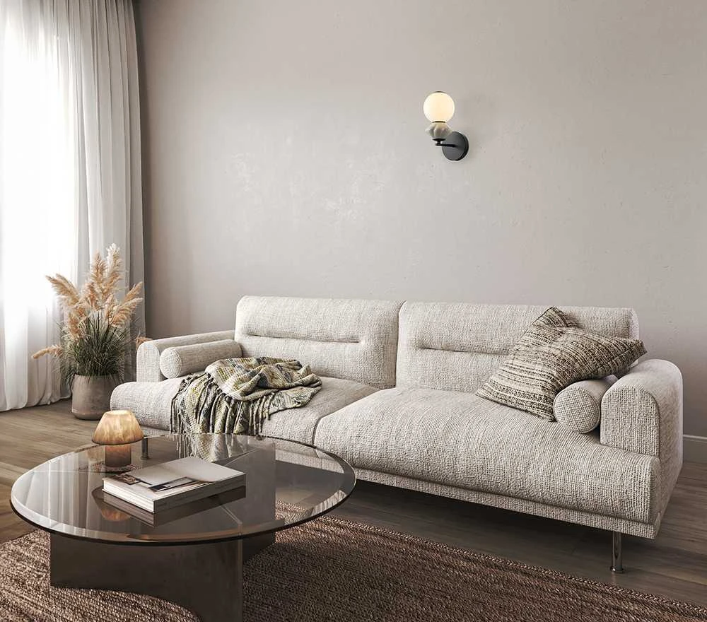 5W LED sieninis šviestuvas BALOS, juodos/baltos sp., 3000K