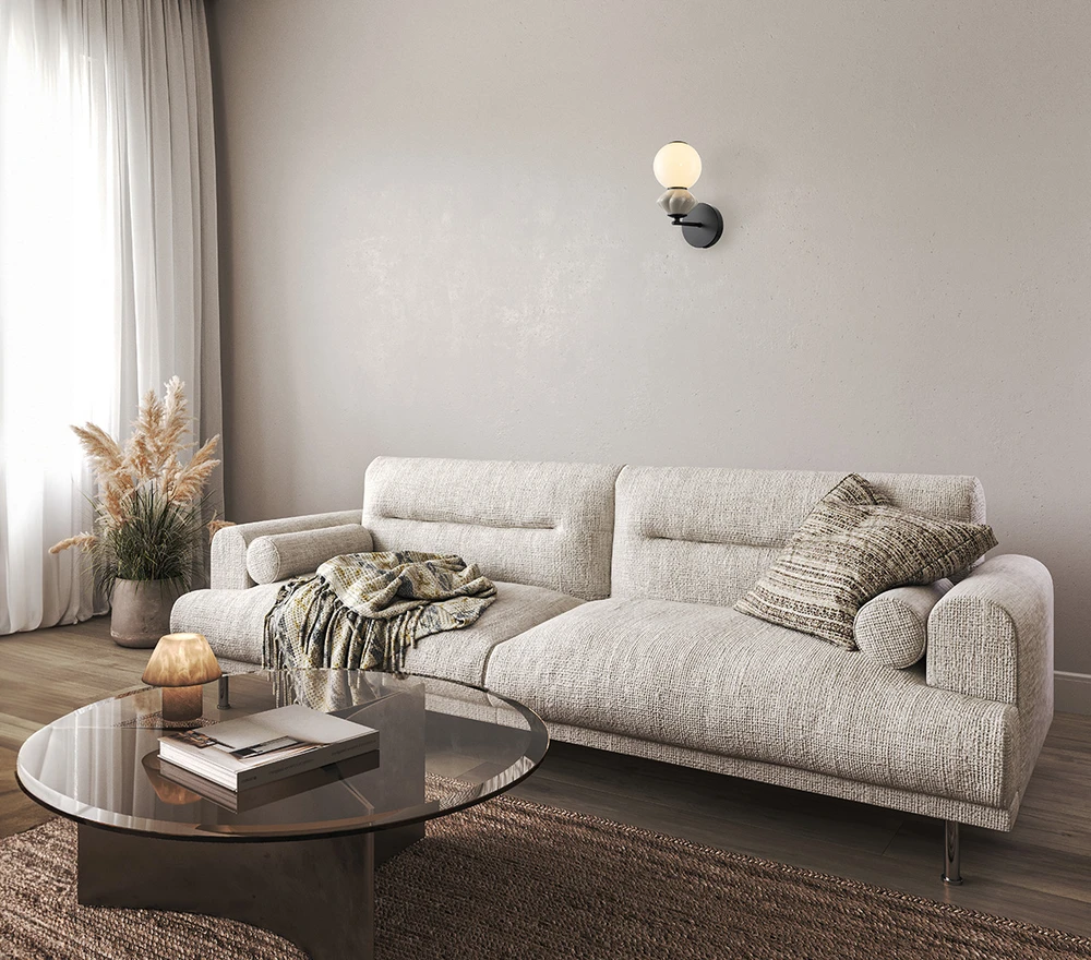 5W LED sieninis šviestuvas BALOS, juodos/baltos sp., 3000K
