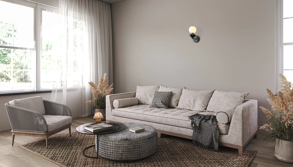 5W LED sieninis šviestuvas BALOS, juodos/baltos sp., 3000K