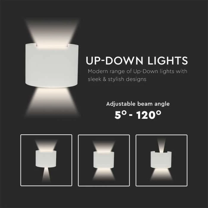 V-tac 5W LED sieninis šviestuvas, baltas, 3000K
