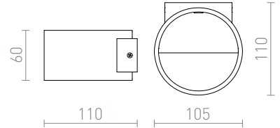 5W LED sieninis šviestuvas BIARITZ, baltas, 3000K, šviečia į viršų ir į apačią