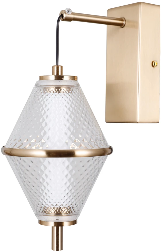 5W LED sieninis šviestuvas FUENTE, aukso sp./skaidrus, 3000K