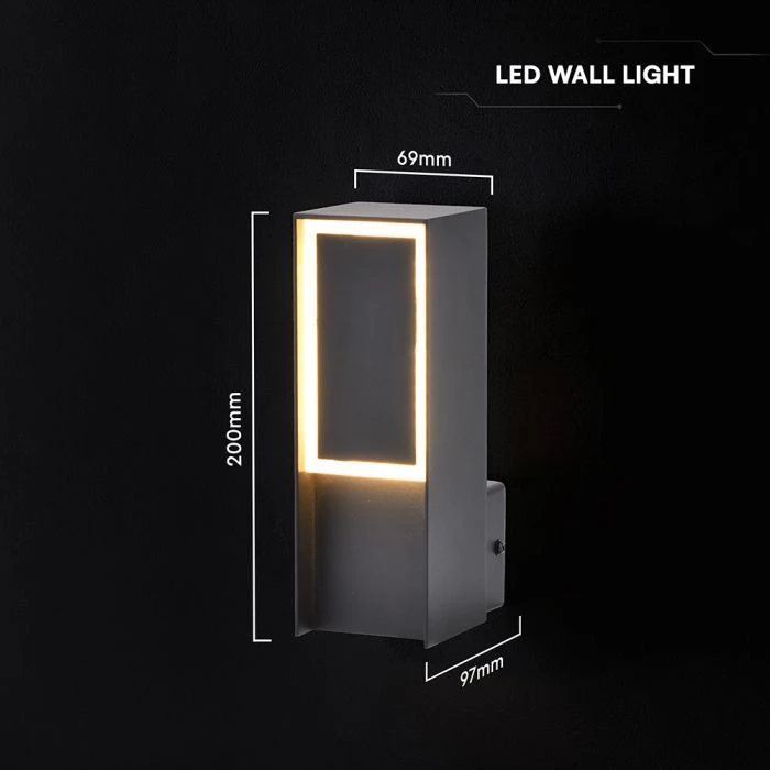 5W LED sieninis šviestuvas, juodas, 3000K, IP54