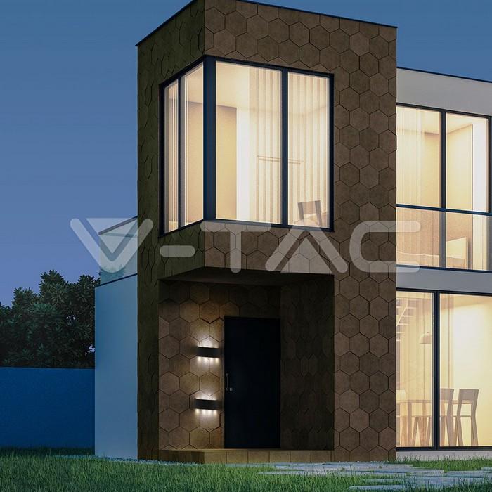V-tac 5W LED sieninis šviestuvas, juodas, 3000K, IP65