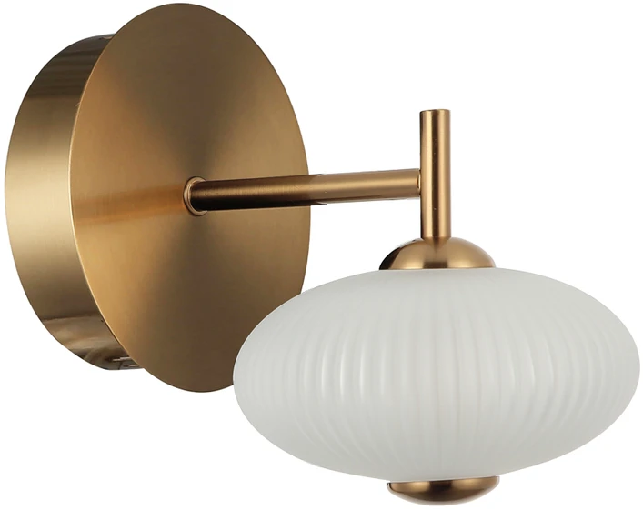 5W LED sieninis šviestuvas NICO, juodos/aukso/baltos sp., 3000K
