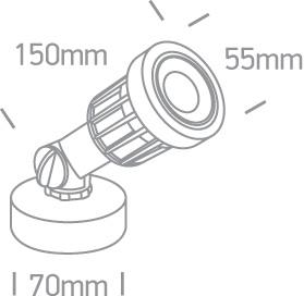 5W LED sodo šviestuvas, IP65. Tiekiamas su smaigais ir nedimeriuojamu LED maitinimo šaltiniu.