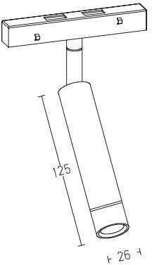 5W LED šviestuvas į magnetinę sistemą ZAMBELIS, juodas, 3000K, DALI, 2094