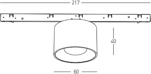 5W LED šviestuvas į magnetinę sistemą ZAMBELIS MAGNETIC 6MM, juodas, 3000K, DALI, 25255
