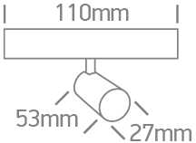 5W LED šviestuvas į magnetines sistemas FLAT, juodas, 3000/4000/5000K, 48V, 38°, 43116F/B/V