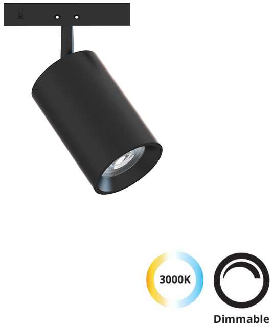 5W LED šviestuvas į magnetinius bėgelius MICRO MAGNETIC, juodas, 3000K, dimeriuojamas, 4315600