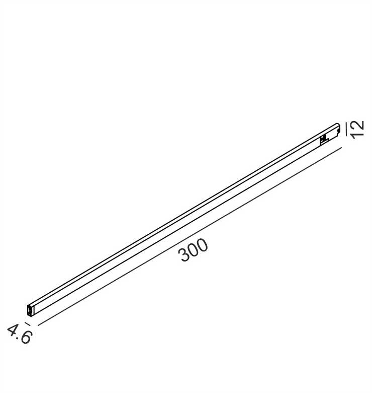 5W LED šviestuvas LINEA 300 į magnetinę sistemą PICO_LINE, juodas, 3000K, 100°, dimeriuojamas