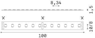 5W/m LED juosta, 120LED/m, CRI90, 4000K, IP20, 24V, 5m ritė, 346359