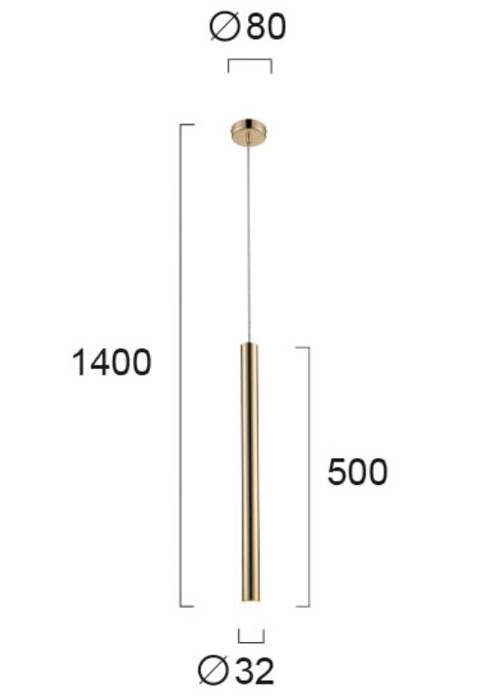 5W pakabinamas šviestuvas ELLIOT, 3000K, aukso spalvos, 4201700