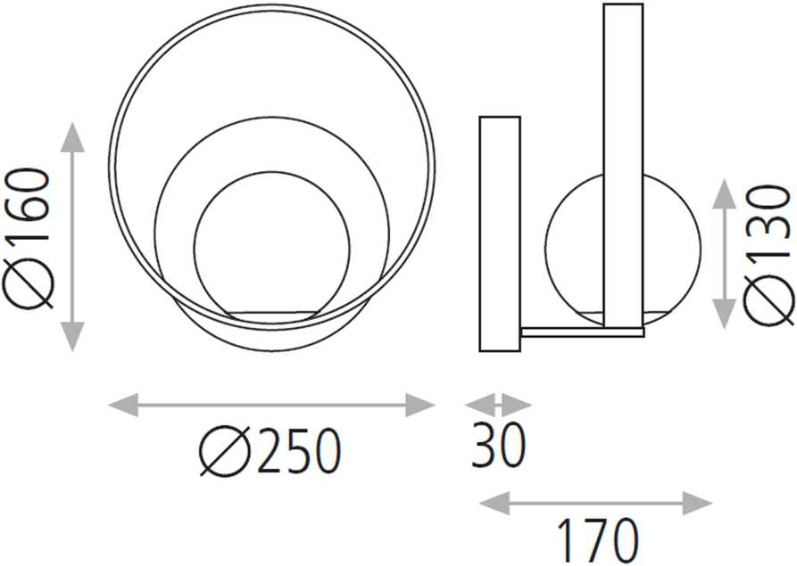 5W sieninis šviestuvas HALO, baltos/juodos sp., 2700K-3000K, A3815170N