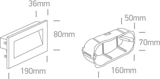 4W LED sieninis šviestuvas, baltas, 3000K, 68076A/W/W