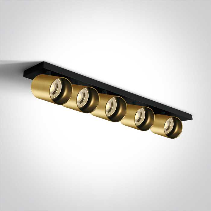 Lubinis šviestuvas 5x10W LED paviršinis akcentinis šviestuvas, šlifuoto žalvario sp., GU10, 65505N/BBS