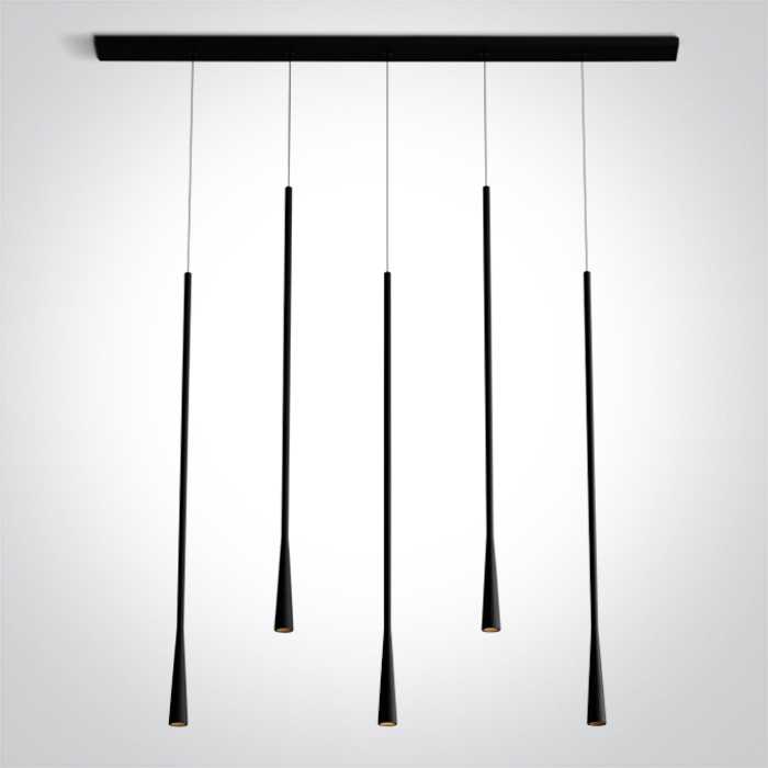 5x5W LED pakabinamas šviestuvas, juodas, 3000K, 63076E/B/W