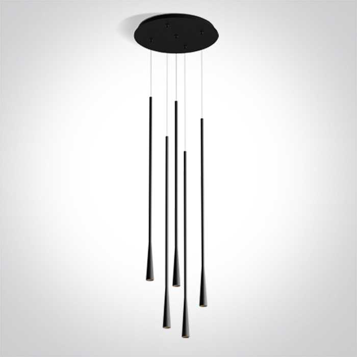 5x5W LED pakabinamas šviestuvas, juodas, 3000K, 63076C/B/W