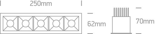 5x6,5W LED įleidžiamas šviestuvas, baltas, 3000K, 50507B/W/W