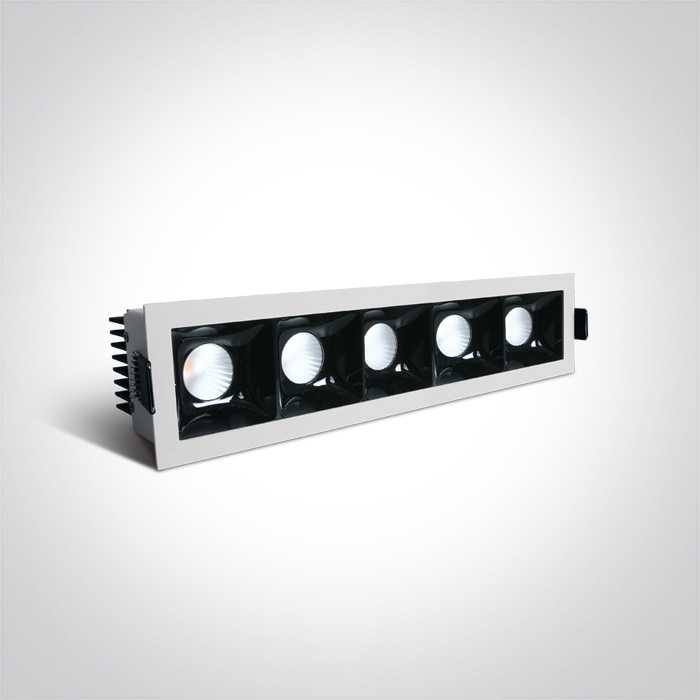 5x6,5W LED įleidžiamas šviestuvas, baltas, 3000K, 50507B/W/W