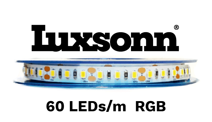 6 W/m LED juosta LUXSONN, 5050, DC24, 60 LED/m, RGB, IP67