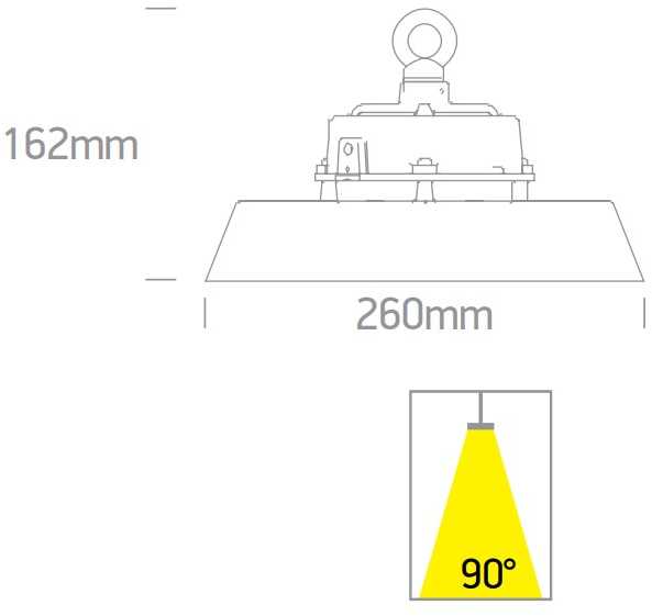 60/80/100W LED UFO šviestuvas, juodas, 4000/4700/5700K, dimeriuojamas, 63100N/V