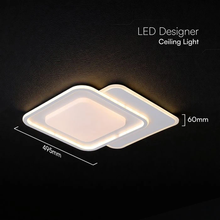 60W LED lubinis šviestuvas, baltas, 3000-6500K, dimeriuojamas