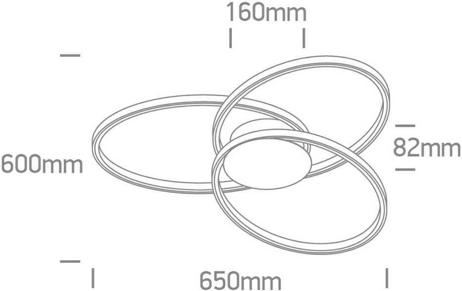 60W LED lubinis šviestuvas, juodas, 3000K, dimeriuojamas, 63154D/B/W