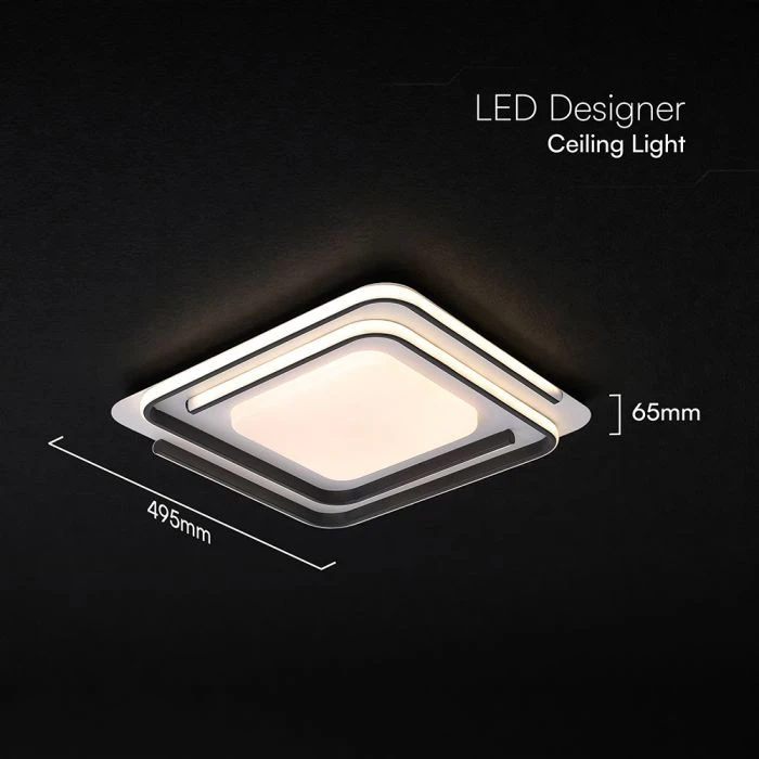 60W LED lubinis šviestuvas, juodos/baltos sp., 3000-6500K, dimeriuojamas