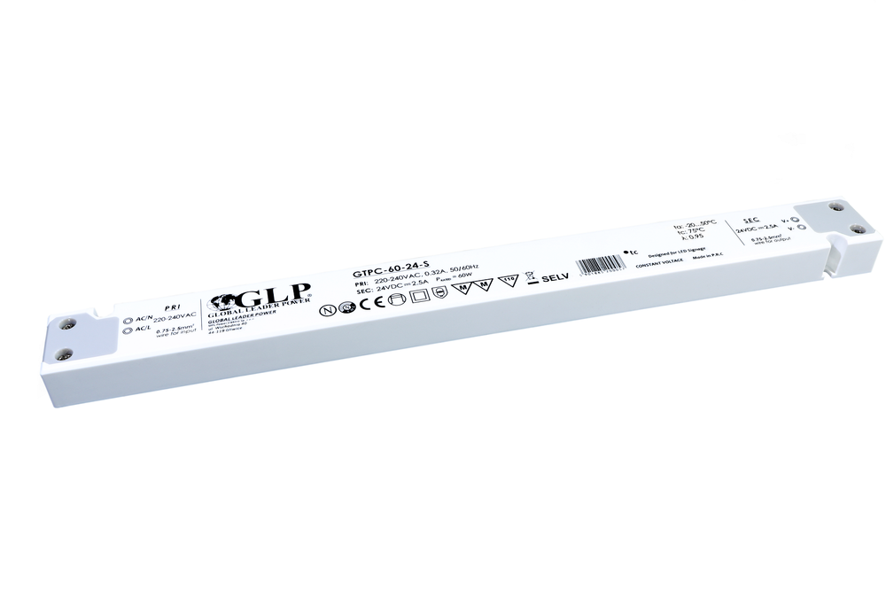 Mpl Power 60W LED maitinimo šaltinis GTPC SLIM, 24V, IP20