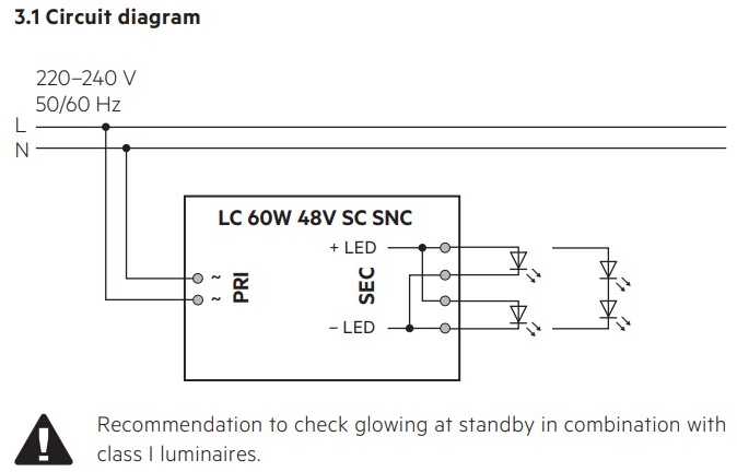 60W LED maitinimo šaltinis TRIDONIC, 48V, PWM