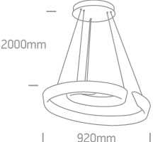 60W LED pakabinamas šviestuvas, baltas, 3000K, 63112/W