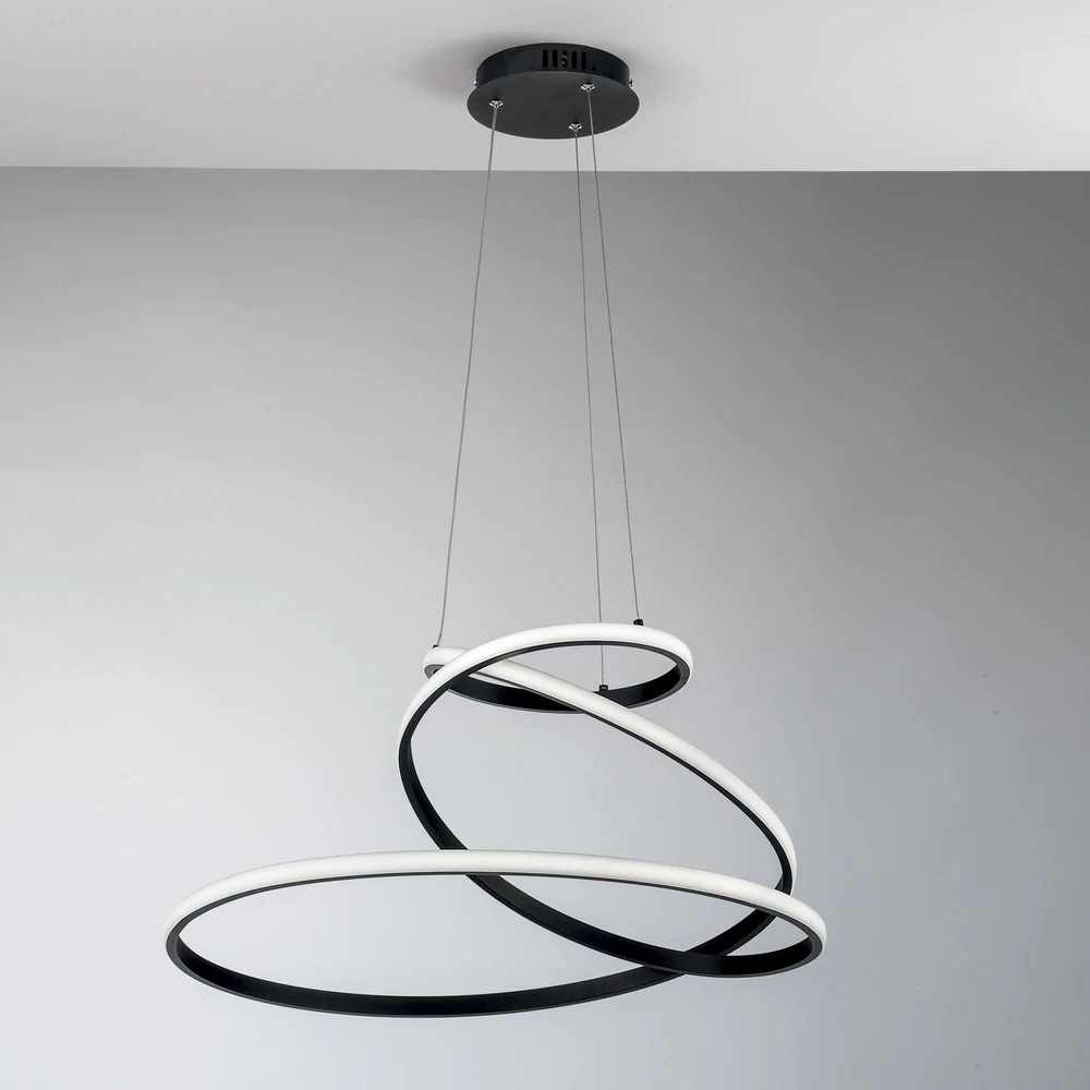 60W LED pakabinamas šviestuvas COASTER, juodas, CCT