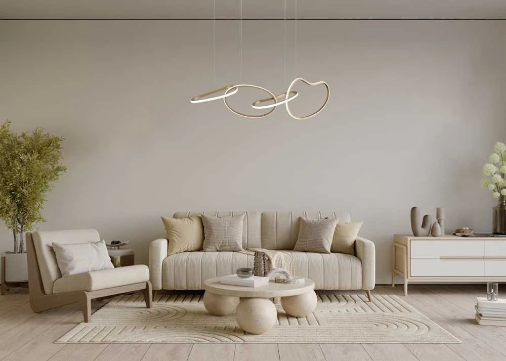 60W LED pakabinamas šviestuvas FONTE, aukso sp., 3000/4000/6000K