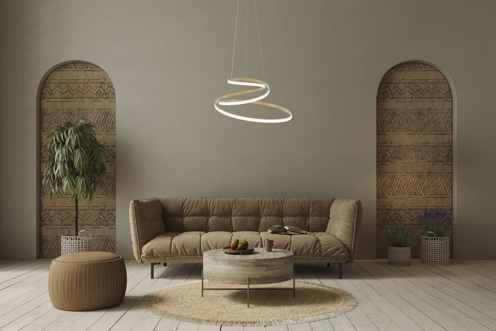 60W LED pakabinamas šviestuvas LORILA, aukso sp., 3000/4000/6000K