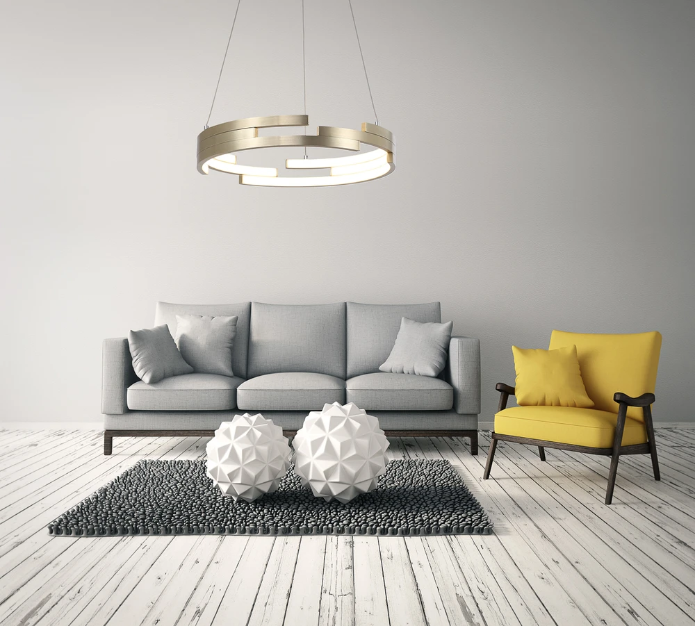 60W LED pakabinamas šviestuvas VELAR, aukso sp., 3000K, dimeriuojamas