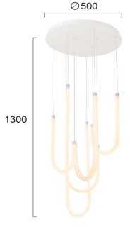 60W LED pakabinamas šviestuvas YVONNE, baltas, 3000K, 4319300