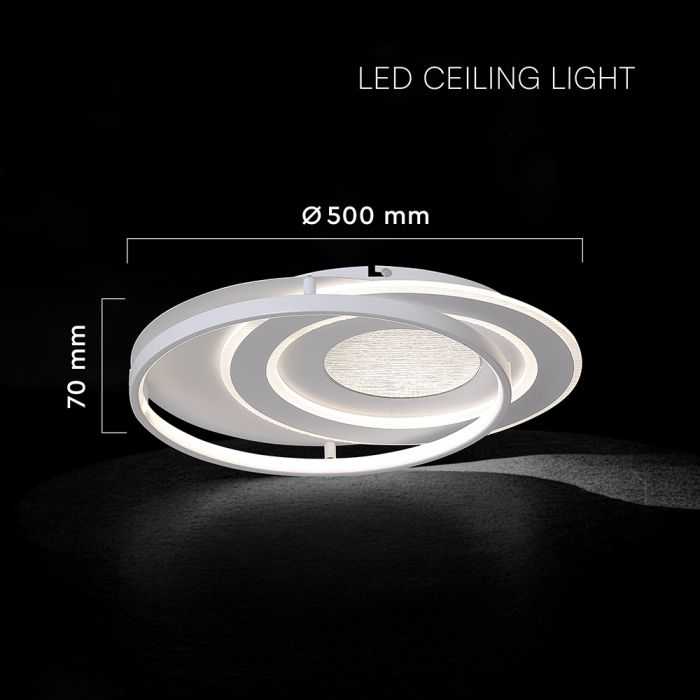 Lubinis šviestuvas 60W LED paviršinis šviestuvas, baltos sp., 3000/4500/6500K, dimeriuojamas