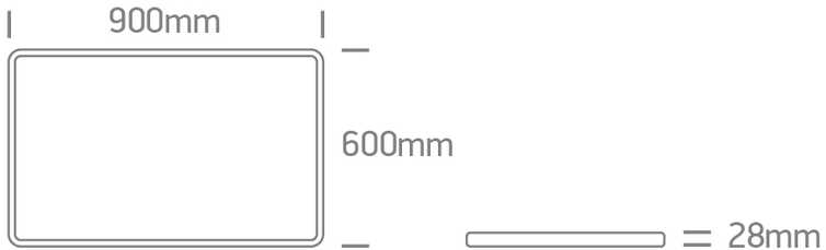 Lubinis šviestuvas 60W LED paviršinis šviestuvas, baltos sp., 2800/3300/4000K, 900x600mm, UGR19, 62020PU/W/V